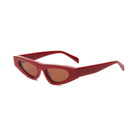 Lunettes de soleil Everglint Optical personnalisées avec logo, monture étroite œil-de-chat en acétate, tendance écaille de tortue, protection UV400, style rétro