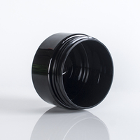 Pot en plastique noir pour crème avec large ouverture, disponible en 25 g, 30 ml, 50 ml, 100 ml, 200 ml, 500 ml