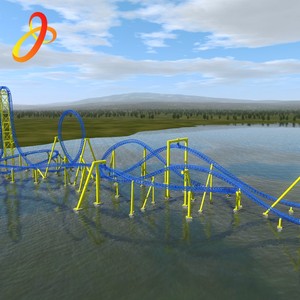 Amusement Park Equipment Cross Lake Roller Coaster Thrilling Exciting Fun Large Roller Coaster <strong>Rides</strong> For Kids And Adults - Product Image 2