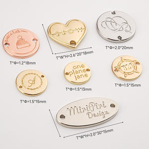 مخصص الخياطة تسميات الملابس المعدنية ، بالجملة ذهبية معدنية فارغة اسم العلامات للملابس - Product Image 6