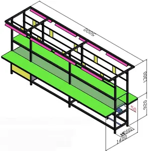 Chaîne de montage bilatérale antistatique de ceinture de profil en aluminium de 5m établi