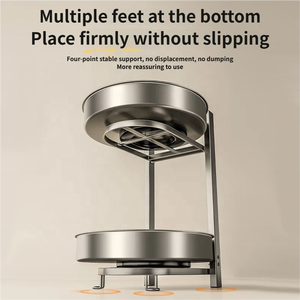 Estante de <span class=keywords><strong>Cocina</strong></span> Giratorio Multifuncional de Acero al Carbono, de 3 Niveles Ajustables, Impermeable, para Almacenamiento - Product Image 5