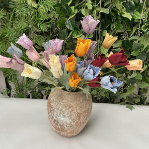 Flor de tulipán de tela cepillada, simulación de flor de loro, decoración para sala de estar, flores artificiales, accesorios para fotografía, decoración de cesta de flores - Product Image 3