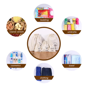 Sacs à cordon réutilisables personnalisés, petits sacs anti-poussière en coton, emballage promotionnel pour cadeaux, poignée en corde, pliables - Product Image 4
