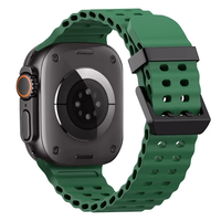 BEEFLYPOWER Kundenliebling Design Atmungsaktives Doppelschnallen-Ozean-Silikonarmband für Watch Ultra 2/1 S11 10 46mm Sportarmband