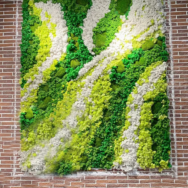 Free size customized high quality reindeer moss wall artificial moss stabilised moss wall