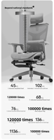Chaise de bureau ergonomique pivotante à dossier haut en maille personnalisable, confortable pour le gaming, réglable, avec base en acier minimaliste 3D