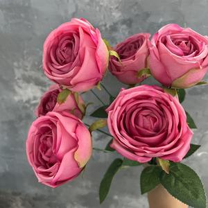 Flores Artificiales de Alta Calidad, 7 Cabezas, Rosas Austin, Rosa Grande, Tacto Real, para Decoración de Bodas y Eventos - Product Image 4