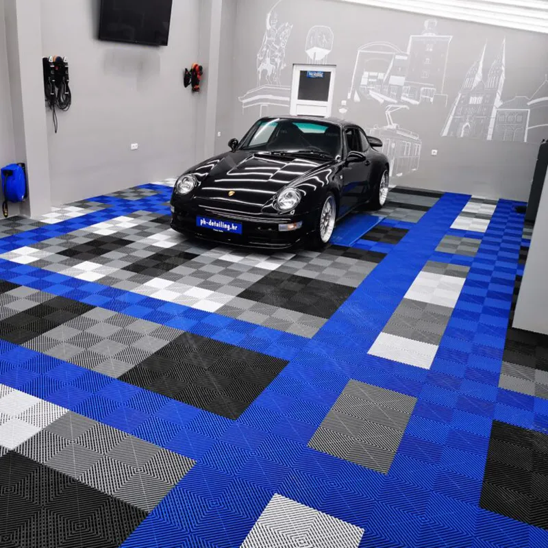 CE/Strong Easy installation garage interlocking pp floor tiles covering plastic garage floor tiles for Car Detailing Shop