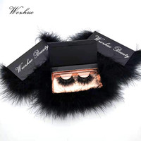 Boîtes de cils blanches avec Logo personnalisé, Style populaire, emballage de cils personnalisés avec fourrure blanche, emballage de cils avec étiquette privée