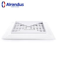 ZENGO CD-SB Diffuseur d'air en aluminium à 4 voies pour CVC, grille de fenêtre, aérateur, volet d'aération, adaptateur de col de registre à lames opposées OBD