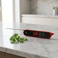 Thermomètre numérique de cuisine pliable haute précision en acier inoxydable 304, étanche, avec écran LCD résistant à la chaleur pour la cuisson