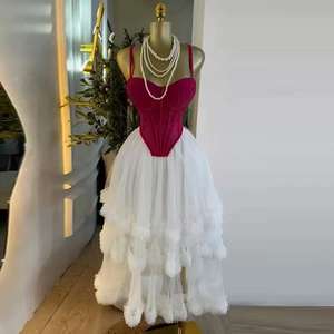 <span class=keywords><strong>Jupe</strong></span> <span class=keywords><strong>tutu</strong></span> <span class=keywords><strong>mi</strong></span>-<span class=keywords><strong>longue</strong></span> élégante à taille haute irrégulière de style européen américain pour femmes avec volants et perles en maille - Product Image 3