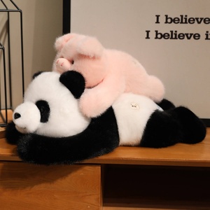 Super Cute Black and White cat Plush <b>Toy</b>, pink Little Pig Big Pillow Doll, a Festival Gift for Boys and Girls, Home Decoration - Product Image 1