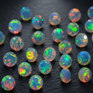 3mm/4mm/5mm/6mm Natural Ethiopian Opal Brilliant Cut Multi Color Play <b>Fire</b> <b>Stone</b> for Jewelry Making Direct Factory Wholesale - Product Image 6