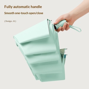 Color Glue Sunscreen Sunshade <b>Automatic</b> Folding <b>Umbrella</b> Women's Rain Shine Dual-Use UV Protection Advertising - Product Image 3