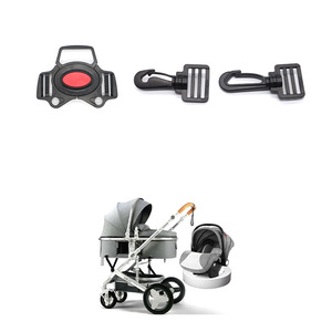 Plastic Hooks <b>Double</b> Adjustable Rotating Anti Shifting For Baby <b>Stroller</b> Bag Accessories Black 26Mm - Product Image 4