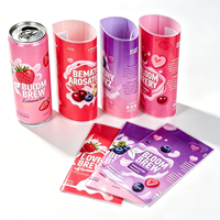 Étiquettes thermorétractables brillantes personnalisées avec logo, étiquettes en PVC PET imperméables pour les bouteilles de boissons et de cosmétiques liquides