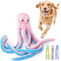 Jouets pour chiens en peluche interactifs et sonores en forme de pieuvre mignonne, 1m de long, pour le divertissement, le soulagement du stress et l'occupation des chiens - Vente en gros