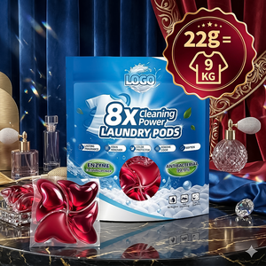 Échantillon Gratuit 22g Capsules <span class=keywords><strong>de</strong></span> Lessive Parfumées OEM 8X Détachant Sans Phosphore Sans Fluorescent Hypoallergénique Jetable pour Nouveau-né - Product Image 1