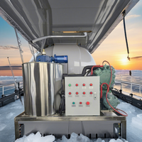 Fabrication chinoise directe, machine à glace en flocons d'eau de mer de 1 tonne pour la pêche et les navires de pêche, machine à glace en flocons d'eau salée commerciale