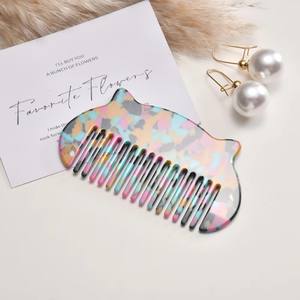 All'ingrosso stile antico in marmo pettine a denti larghi moda acetato portatile per capelli da donna - Product Image 6