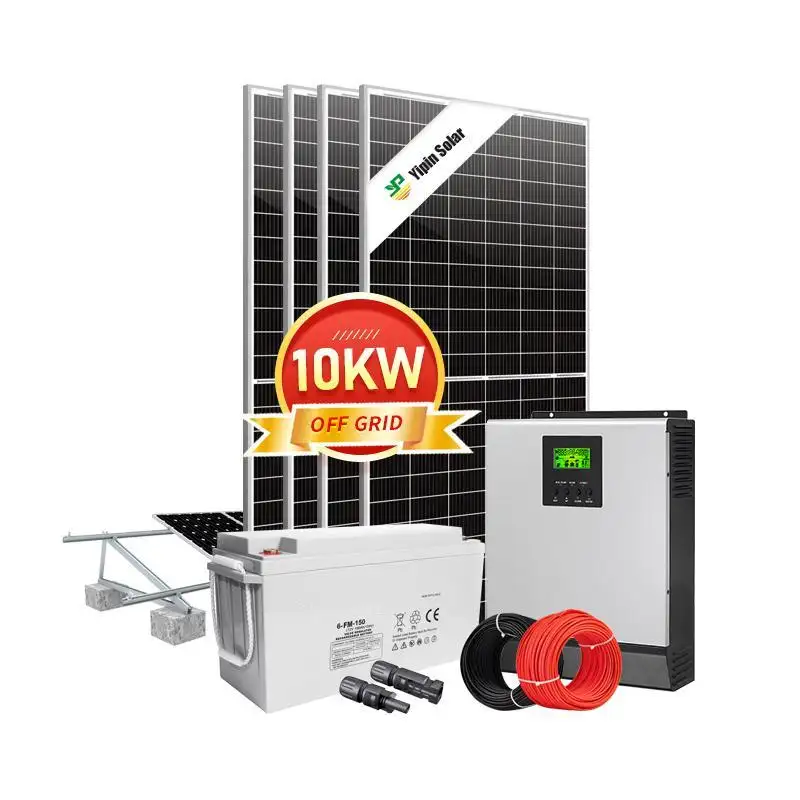Harga grosir 3000w 5000w sistem surya energi 220v ac sistem surya 10000w untuk rumah tinggal