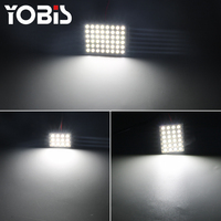 Lampe dôme de panneau LED blanche lecture de voiture lumière intérieure 3030 24SMD avec adaptateurs Ba9s Festoon T10
