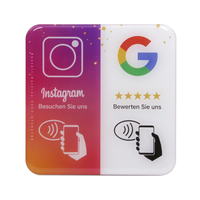 Carte NFC en époxy personnalisable avec code QR modifiable, pour menu de table, réseaux sociaux et avis Google