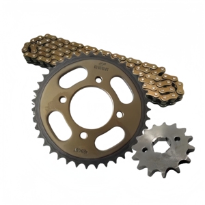 <span class=keywords><strong>Cadena</strong></span> de transmisión para motocicleta 428H engrosada, dorada, antiestiramiento, 46-132mm DE, para motocross, venta al por mayor, Brasil, México - Product Image 4