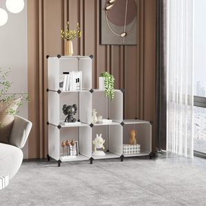 Étagère de rangement en PP, couleur unie, réglable, détachable, librement combinable, idéale pour ranger sacs, chaussures et vêtements - Product Image 3