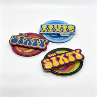 Autocollant de réfrigérateur circulaire coloré à dégradé, style vintage années 60, en acrylique double couche, avec logo et texte personnalisés, pour OEM/ODM
