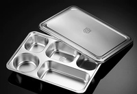 Assiette de buffet de vente directe d'usine 316 304 assiette en acier inoxydable unité de salle à manger étudiante assiettes à dîner en métal