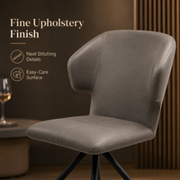 Chaise de salle à manger moderne à dossier haut en similicuir gris, assise capitonnée croisée, base araignée, pour hôtel et restaurant