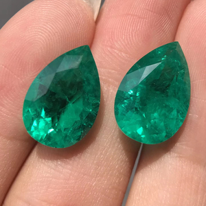 Esmeralda Colombiana Verde de Alta Calidad, Corte <span class=keywords><strong>Pera</strong></span>, Esmeralda Suelta Creada en Laboratorio, Casi Natural, Sin Inclusiones - Product Image 1