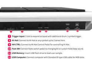 HXM HDP-2 weiße Farbe enthalten Metallst änder 8 Pads Profession elle Octapad Percussion Instrumente - Product Image 5