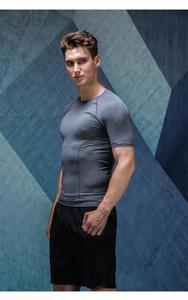 100% <b>Polyester</b> <b>T</b> <b>Shirt</b> Men Gym Short Sleeve Blank Compression <b>Shirts</b> Men Quick Dry Mesh Sport <b>Shirt</b> - Product Image 2