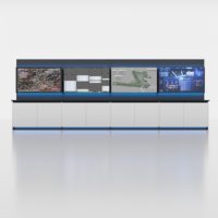Console moderne Kesino |   Ensemble de meuble TV, armoire murale et table de contrôle |   Meubles de salle de contrôle modulaires personnalisés pour une efficacité accrue
