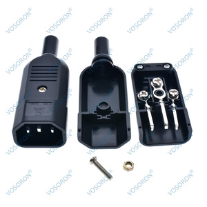 Разъем прямого кабеля IEC C13 C14, 16A, 250 В, черный разъем с разъемом «Мама и штекер», 3-контактный разъем переменного тока - Product Image 3