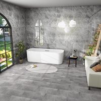 Revêtement de sol PVC Galène Autocollants de sol imperméables auto-adhésifs pour cuisine salle de bain maison Carrelage Pack 12 Emballage de commande par correspondance