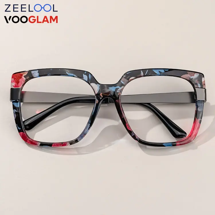  Vooglam Square Rhinestone Blue Light Blocking Glasses