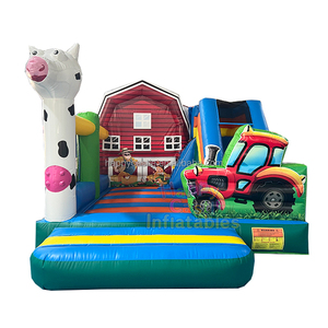 Vente en gros de château de saut de fête <span class=keywords><strong>Maison</strong></span> de rebond de vache pour enfants avec toboggan - Product Image 1