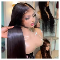 Perruque Lace Front 13x4 en Cheveux Humains Vierges Vietnamiens Bruts 15A pour Femmes Noires, Sans Colle, 360, Densité 150%, Longue et Lisse