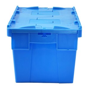 Plastic Crate Moving Plastic Crates Boxes Wholesale Warehouse Stacking Attached Lid Nest Plastic Crate Plastic Moving Box