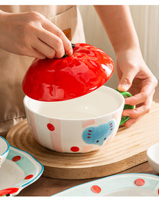 Creative Cartoon Cute apple <strong>Elephant</strong> <strong>Ceramic</strong> Tableware Set Dining Set for Breakfast Salad Dessert Snack Plate Christmas Gift - Product Image 2