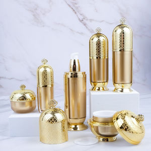 <span class=keywords><strong>5g</strong></span> 10g 30g 50g 10ml 30ml 50ml 120ml luxe or polyèdre cosmétique vide en plastique acrylique pot et bouteille ensemble - Product Image 1