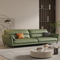 Italienische moderne minimalist ische Rindsleder Echt leder Soft Sofa Set Einfacher Luxus für kleine Wohnung für Wohnzimmer