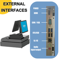 Sistema POS con Pantalla Táctil de 15.6 Pulgadas, Terminal POS Todo en Uno con Impresora Térmica Integrada, Ideal para Tiendas de Conveniencia y Supermercados
