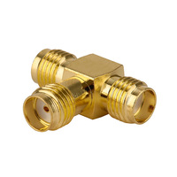 Conector SMA-KKK de tres puertos, conector de antena macho, orificio interno roscado externo hembra de tres puertos, conector adaptador