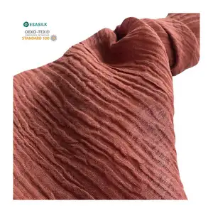 Good quality light weight crinkle 100% linen ramie fabric with oeko certification for summer clothing